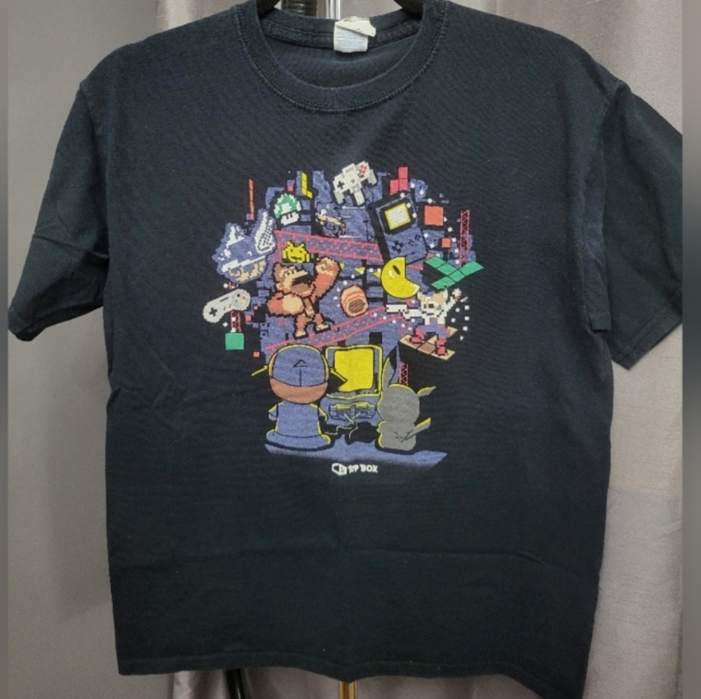 Gildan Black Kids Short Sleeve Tee with Colorful Graphic